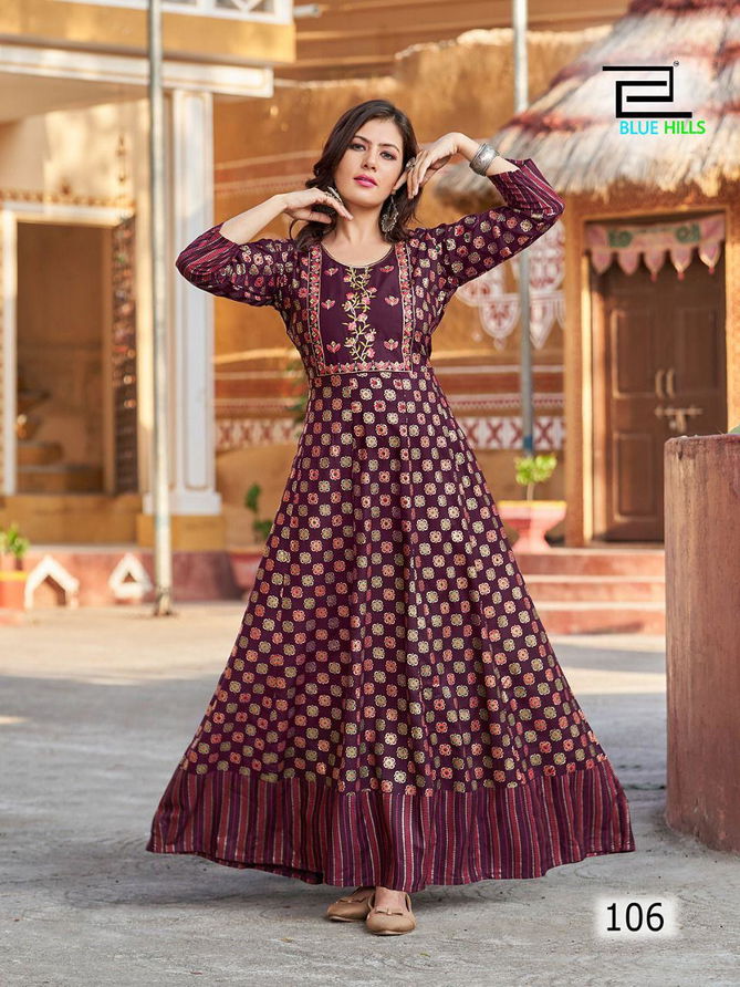 Blue Hills Sandwich Fancy Wear Wholesale Anarkali Kurti Collection